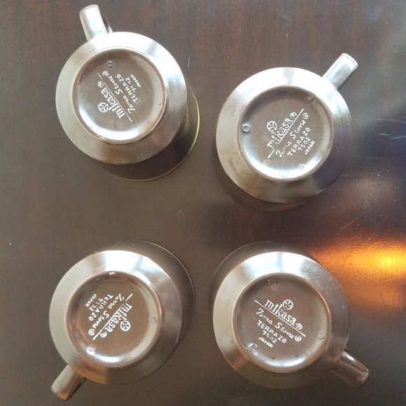 Vintage Mikasa "Terrazo Green" Flat Cups - Picture 6 of 7